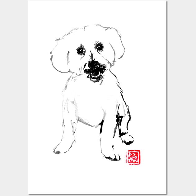 small white dog Wall Art by pechane